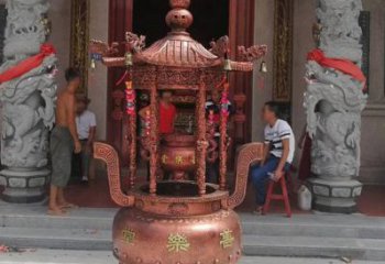 内蒙古精致全铜小香炉雕塑