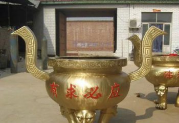 内蒙古三足香炉铜雕，装点你的寺庙