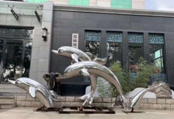 内蒙古高端定制不锈钢海豚雕塑