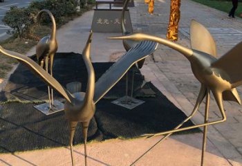 内蒙古上海不锈钢动物鹤雕塑，精美绝伦