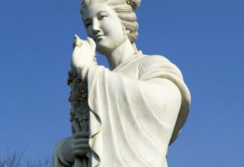 内蒙古十二花神之三月桃花息夫人汉白玉精美美女雕像