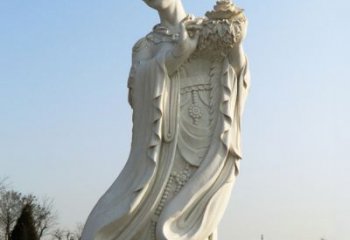 内蒙古古典美女雕塑——十二花神之四月牡丹杨玉环汉白玉