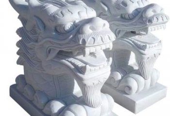 内蒙古精致石雕龙头雕塑，打造建筑雕塑景观