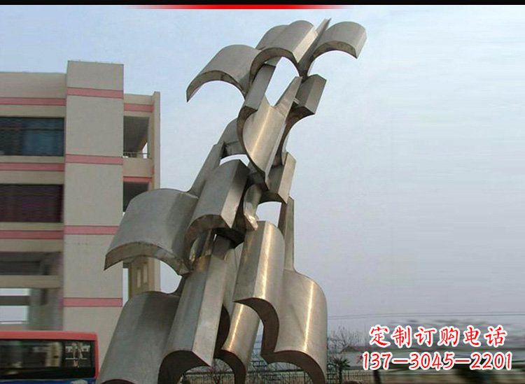 内蒙古校园不锈钢书本景观雕塑