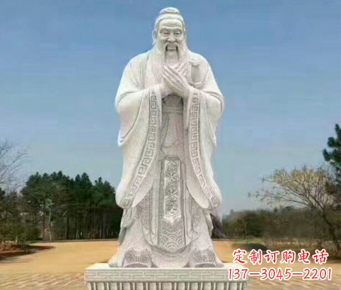 内蒙古校园人物大理石孔子石雕 (2)