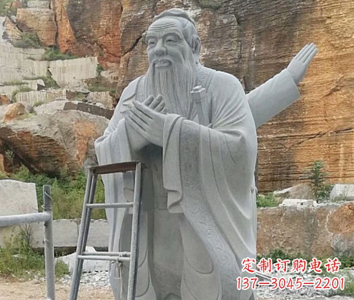 内蒙古校园人物大理石孔子石雕