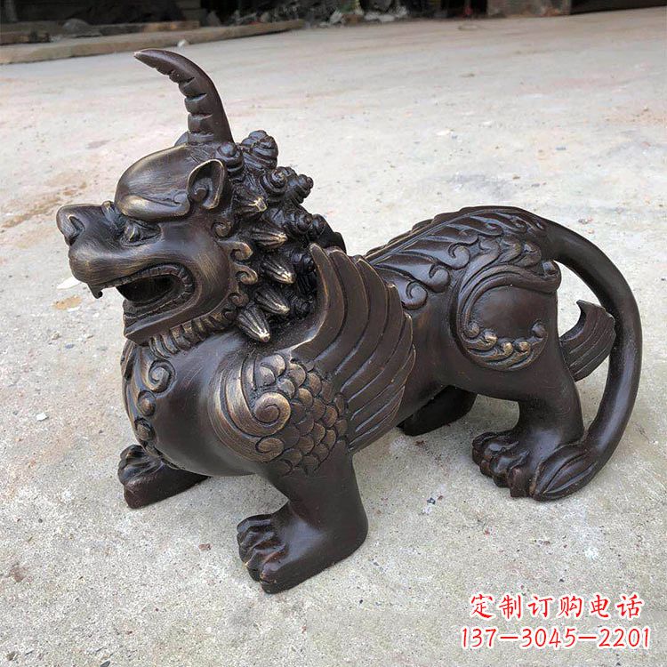 内蒙古獬豸纯铜铸造雕塑