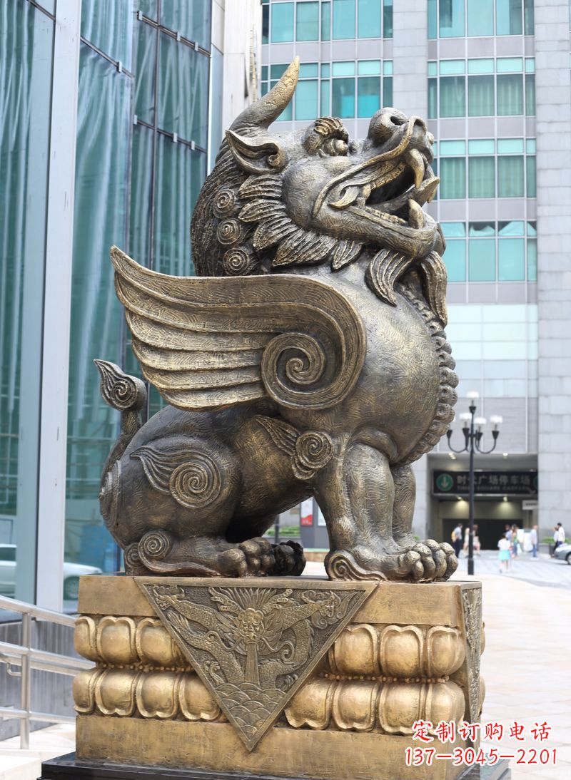 内蒙古獬豸法院独角兽铜雕
