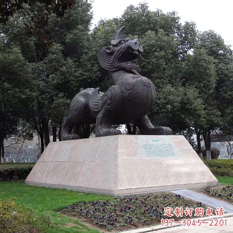 内蒙古獬豸神兽雕塑-公园上古神兽景观雕塑