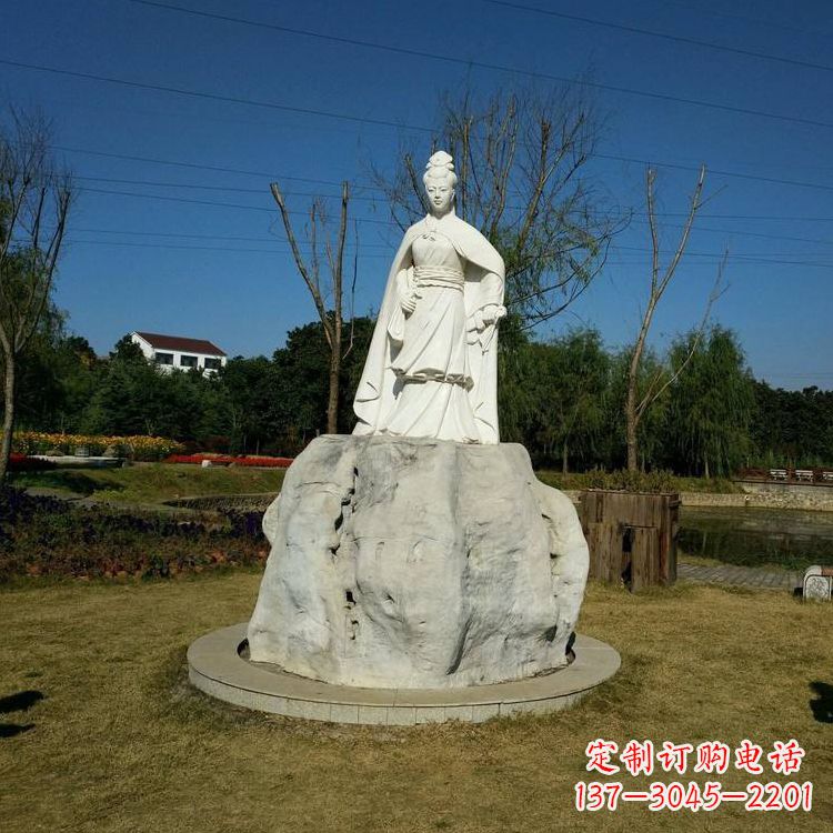 内蒙古虞姬石雕塑-公园历史名人楚汉时期美女雕像