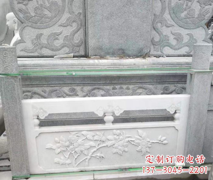 内蒙古园林汉白玉石浮雕栏板 (3)