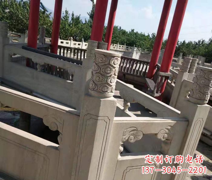 内蒙古园林景观大理石桥栏板石雕 (3)
