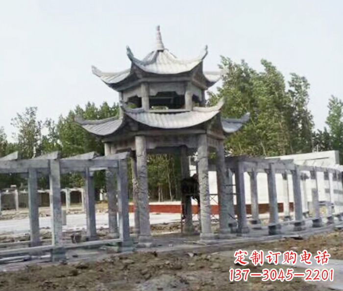 内蒙古园林景观多层凉亭石雕 (2)