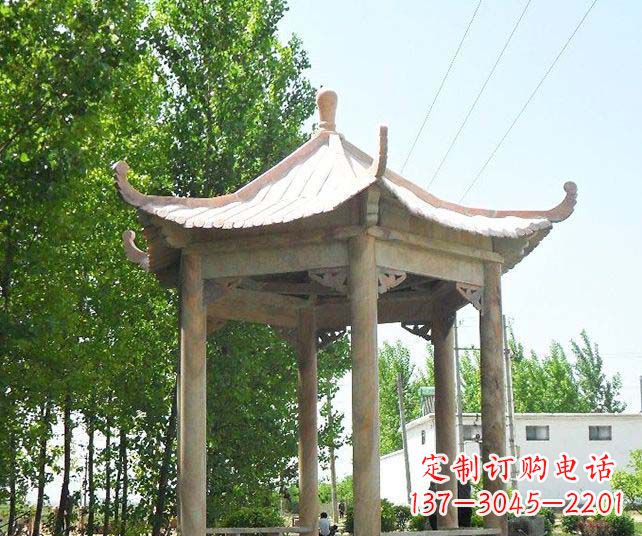 内蒙古园林景观单层石雕凉亭