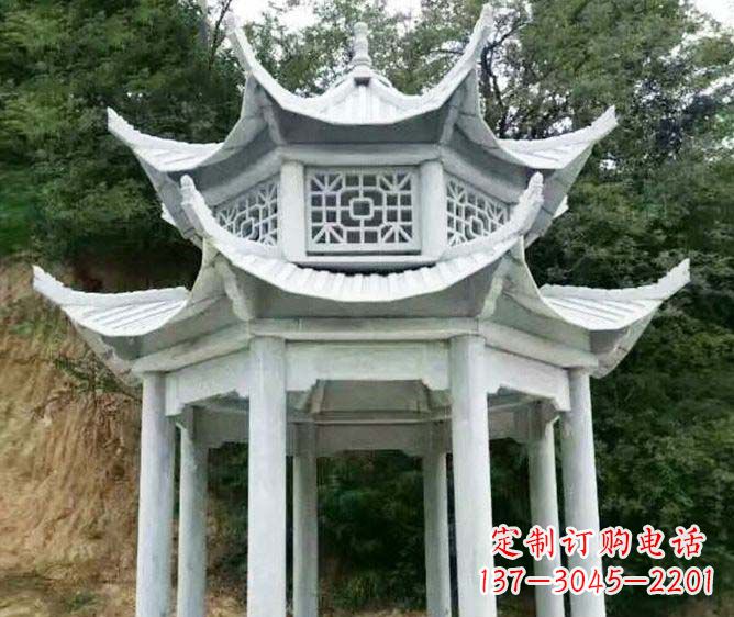 内蒙古园林景观多层凉亭石雕