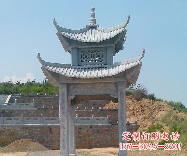内蒙古园林景观仿古石雕凉亭