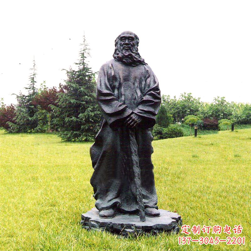 内蒙古张大千铜雕像-公园近代名人著名人物雕塑