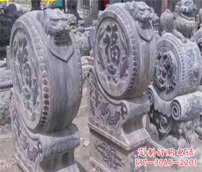 内蒙古招财石门墩仿古抱鼓石
