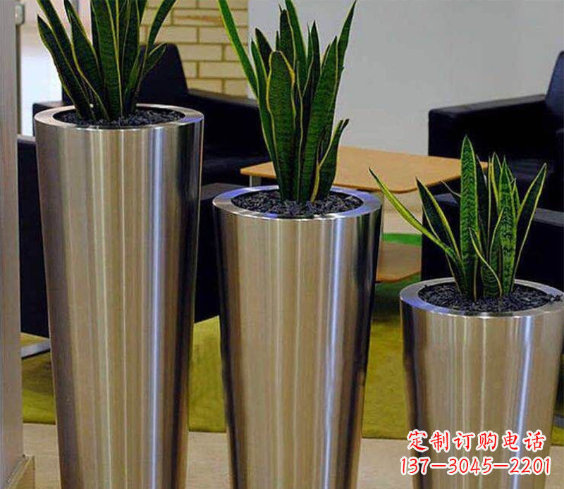 内蒙古不锈钢花盆广场雕塑