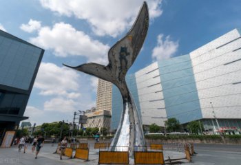 内蒙古鱼尾雕塑-广场创意不锈钢鱼尾雕塑